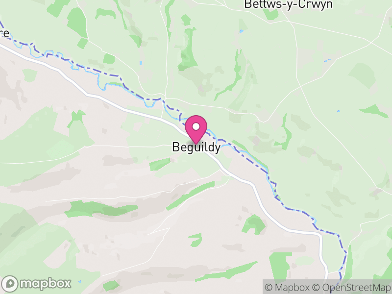 Map of Beguildy, Powys