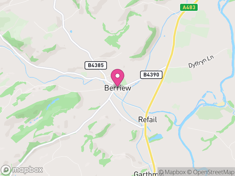 Map of Berriew, Powys