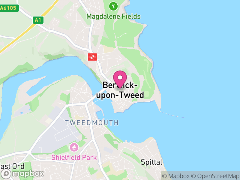 Map of Berwick-upon-Tweed, Northumberland