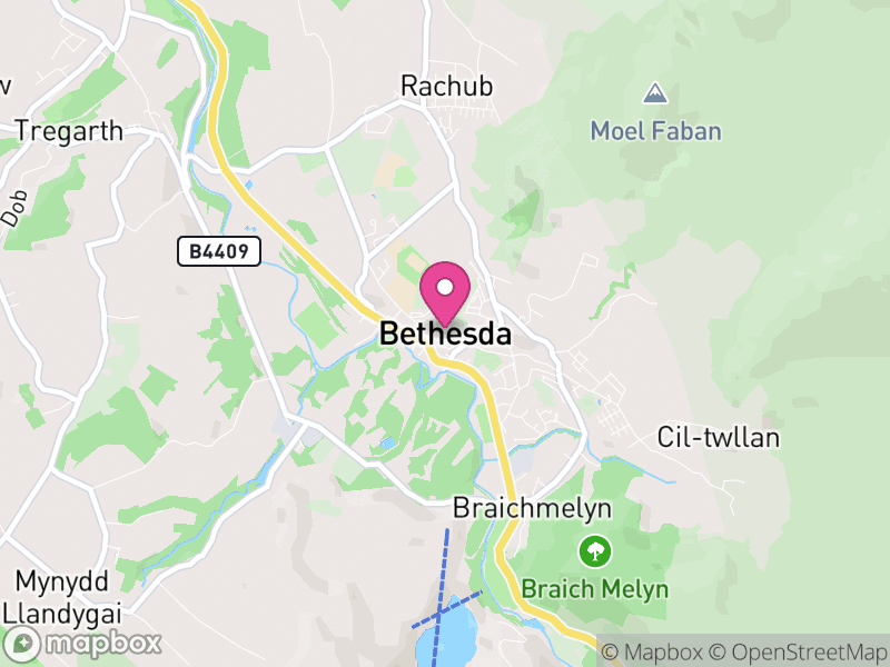 Map of Bethesda, Gwynedd