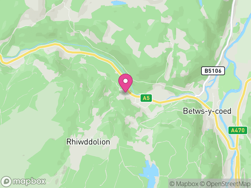 Map of Betws-y-coed, Conwy
