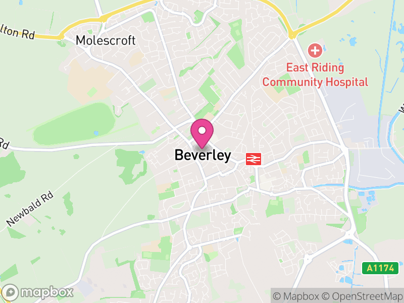 Map of Beverley, East Riding of Yorkshire