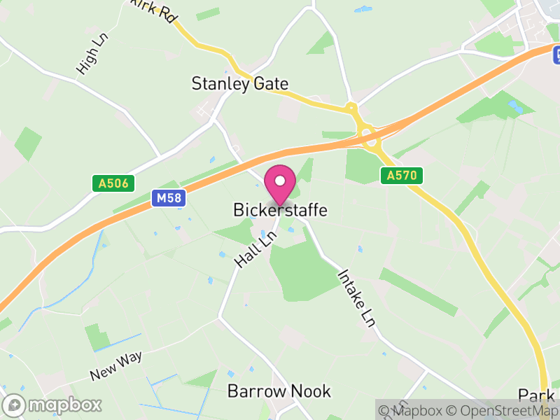 Map of Bickerstaffe, West Lancashire