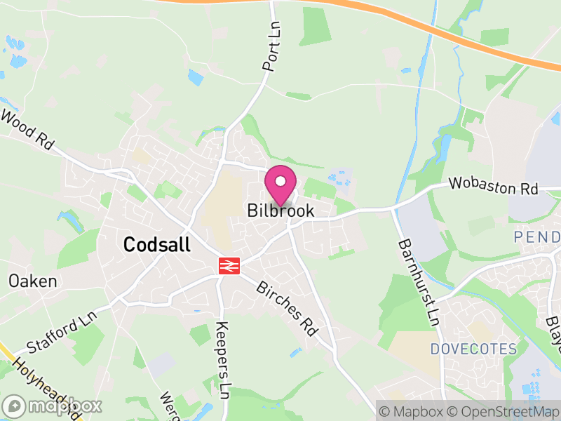 Map of Bilbrook, South Staffordshire