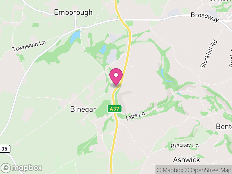 Map of Binegar, Somerset