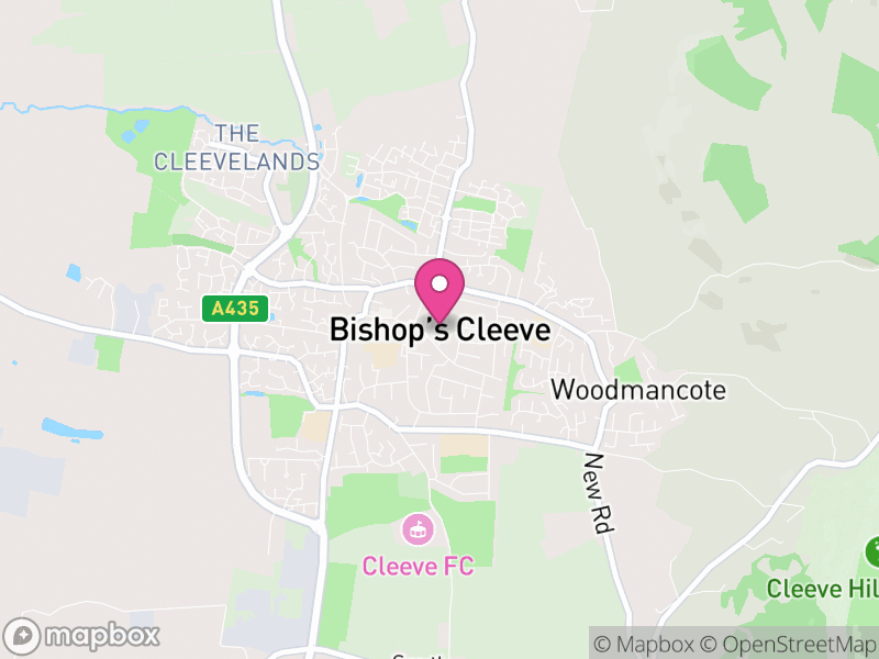 Map of Bishop's Cleeve, Tewkesbury