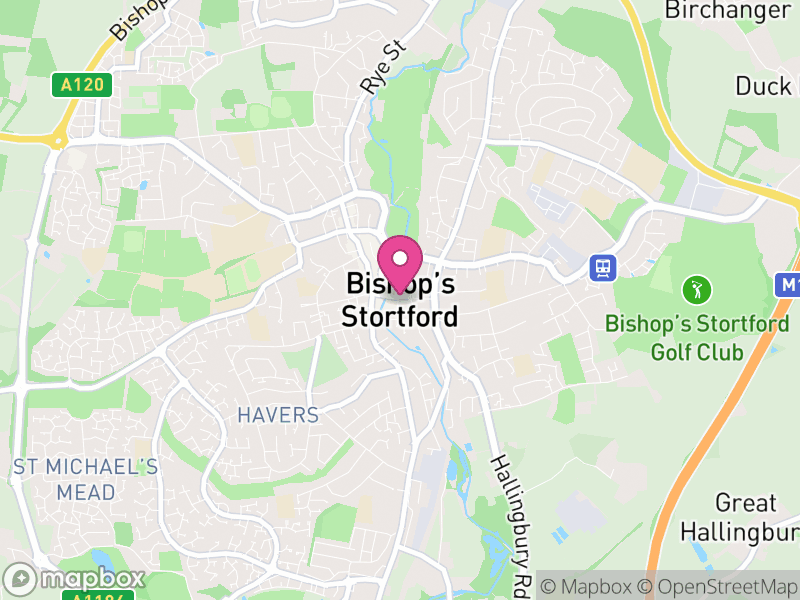 Map of Bishop's Stortford, East Hertfordshire