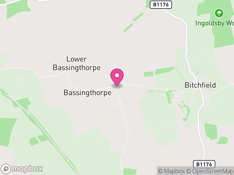 Map of Bitchfield and Bassingthorpe, South Kesteven
