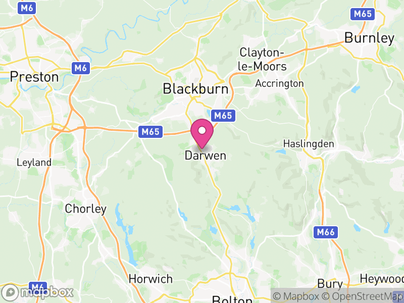 Map of Blackburn with Darwen, England