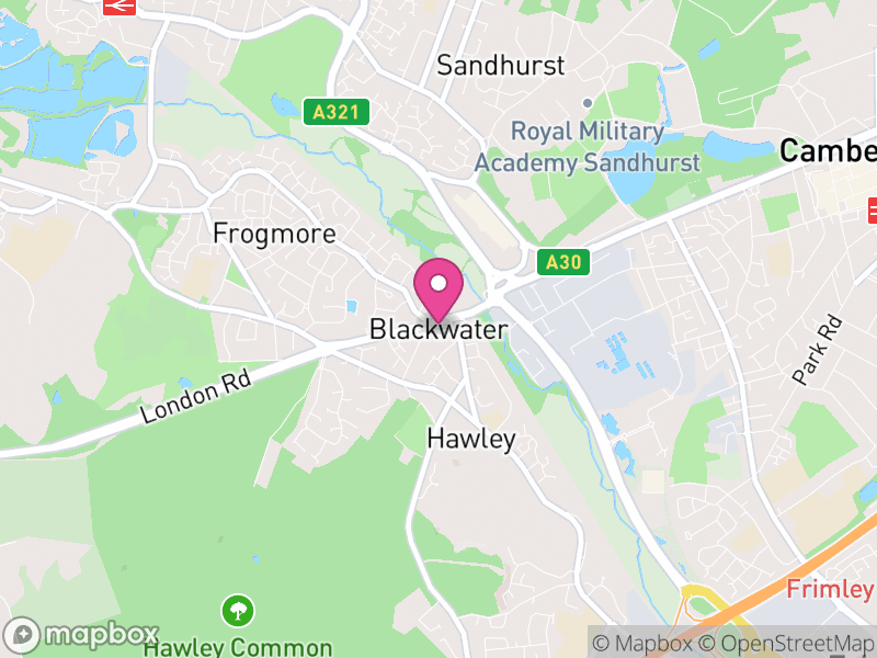 Map of Blackwater and Hawley, Hart