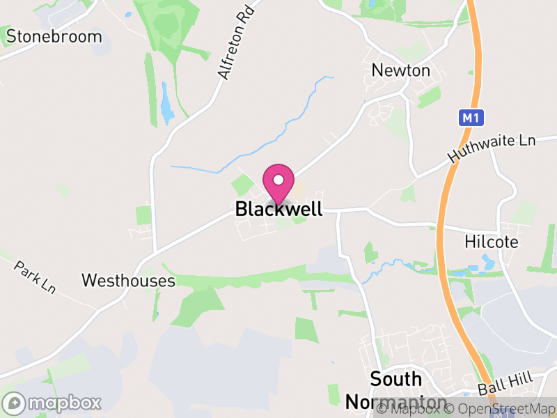 Map of Blackwell, Bolsover