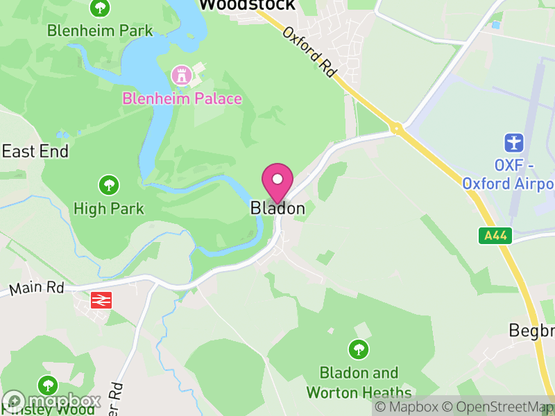Map of Bladon, West Oxfordshire