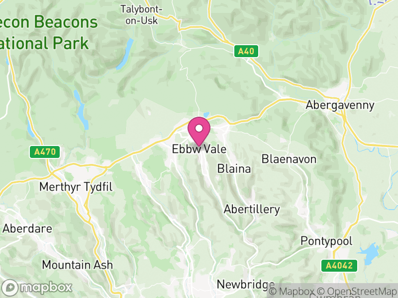 Map of Blaenau Gwent, Cymru / Wales