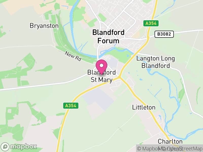 Map of Blandford St. Mary, Dorset