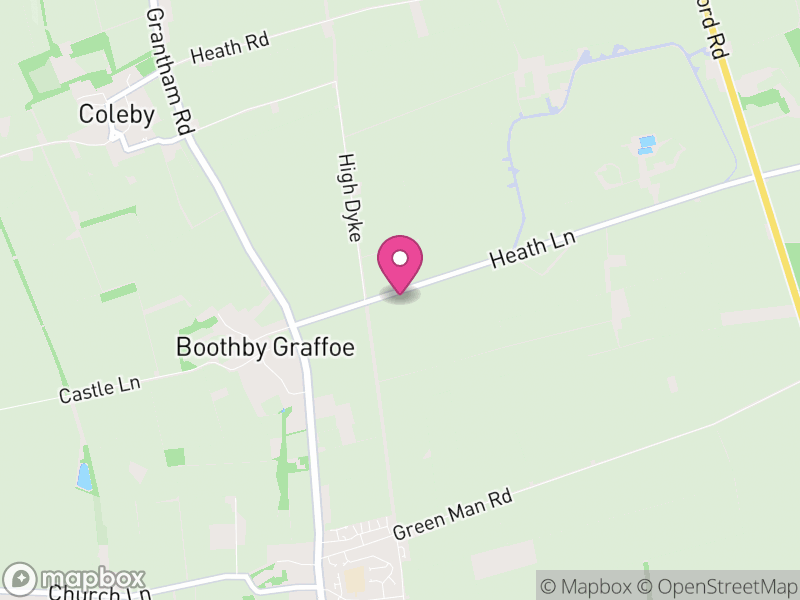 Map of Boothby Graffoe, North Kesteven