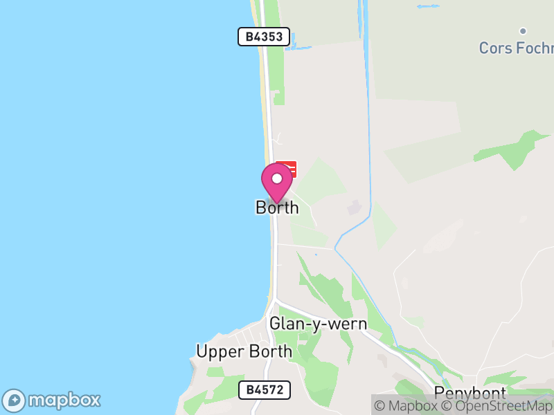 Map of Borth, Ceredigion