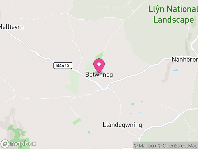 Map of Botwnnog, Gwynedd