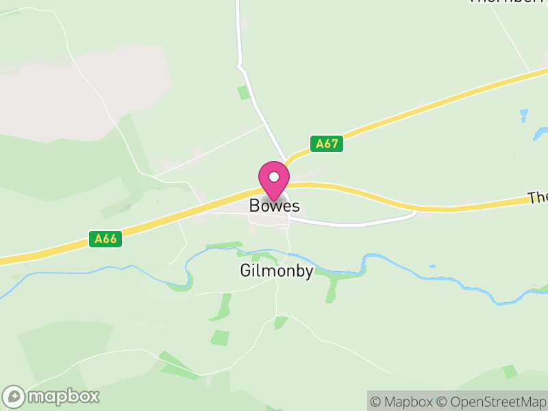 Map of Bowes, County Durham
