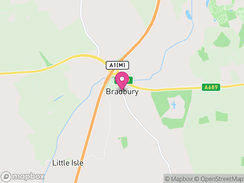 Map of Bradbury and the Isle, County Durham