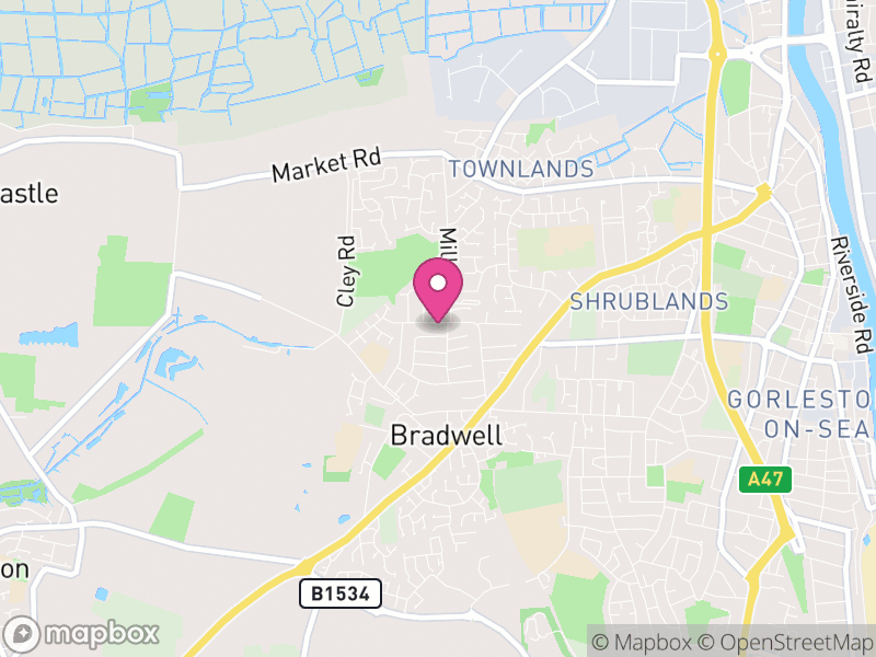 Map of Bradwell, Great Yarmouth