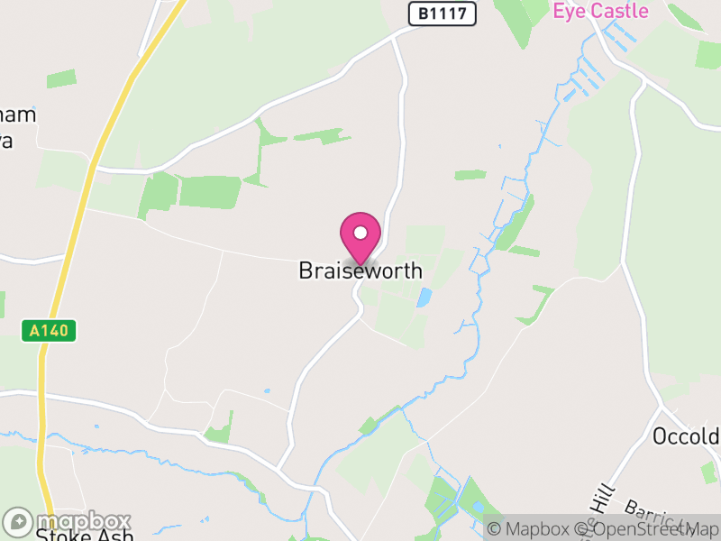 Map of Braiseworth, Mid Suffolk