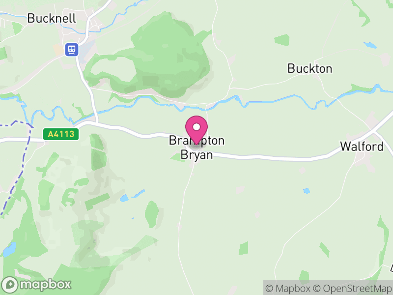 Map of Brampton Bryan, Herefordshire