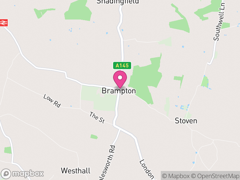 Map of Brampton with Stoven, East Suffolk