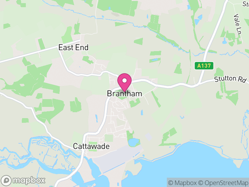 Map of Brantham, Babergh