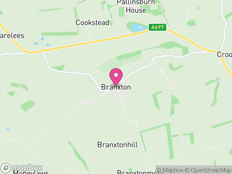 Map of Branxton, Northumberland