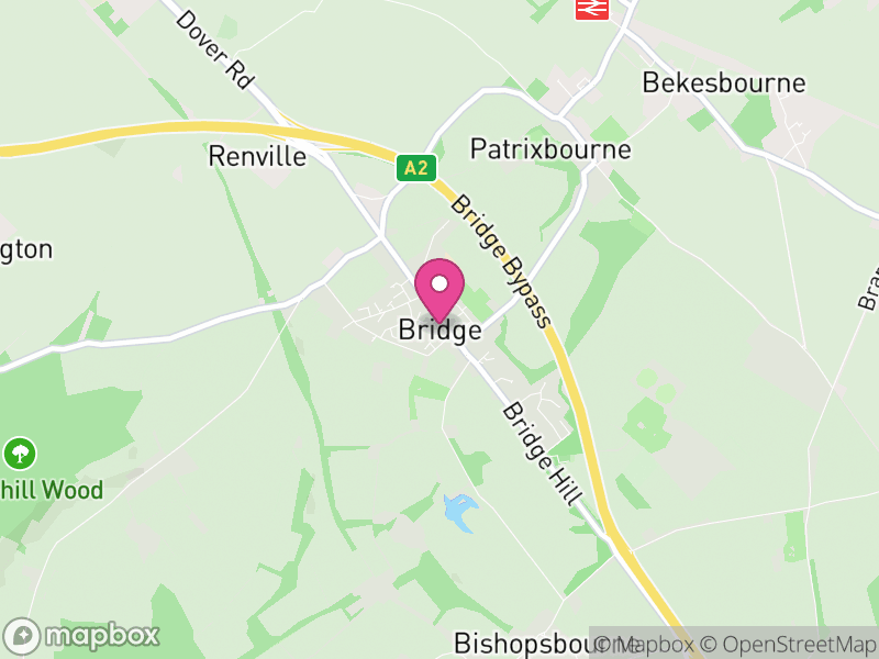 Map of Bridge, Canterbury