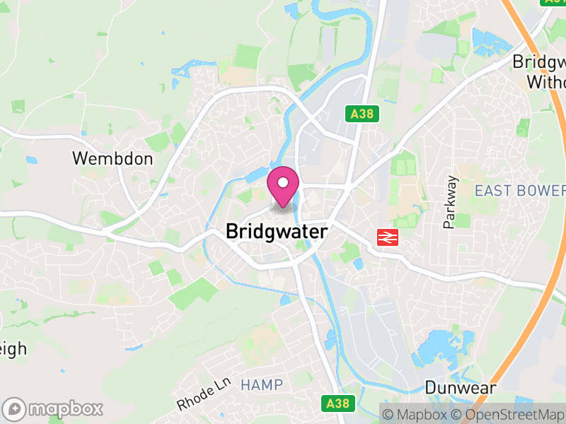 Map of Bridgwater, Somerset