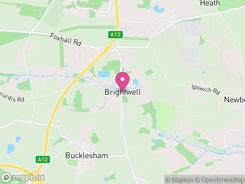 Map of Brightwell, East Suffolk