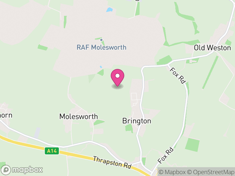 Map of Brington and Molesworth, Huntingdonshire