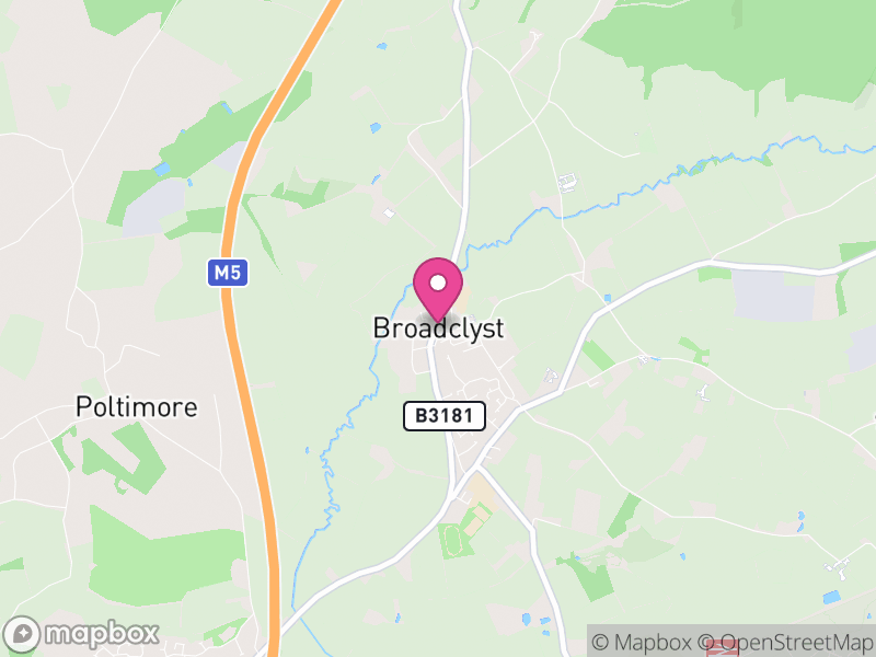 Map of Broadclyst, East Devon