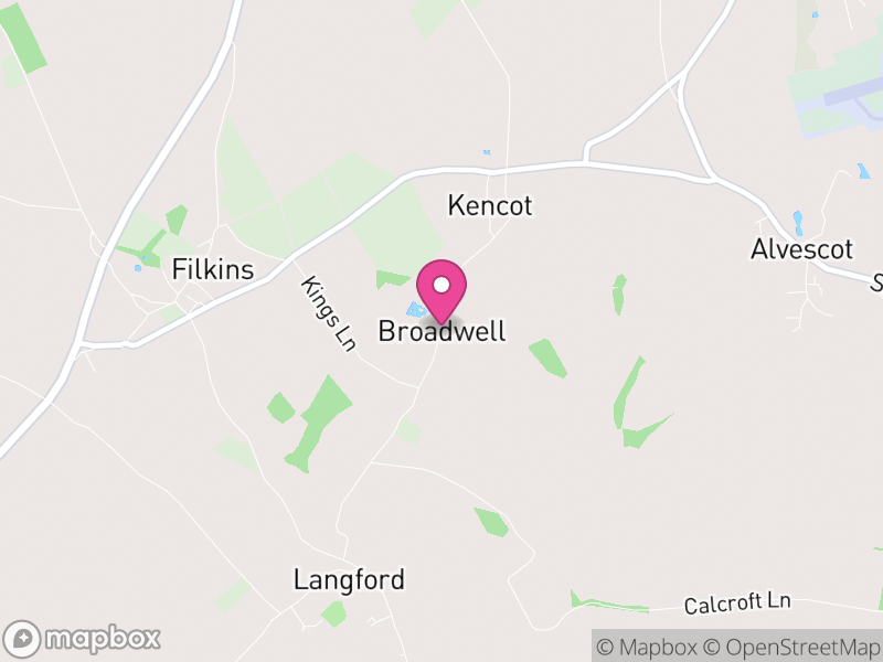 Map of Broadwell, West Oxfordshire