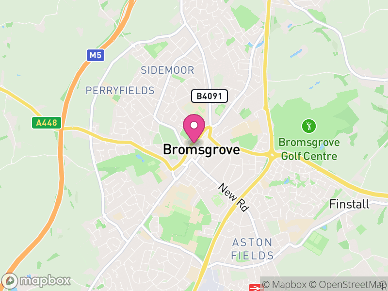 Map of Bromsgrove, Worcestershire