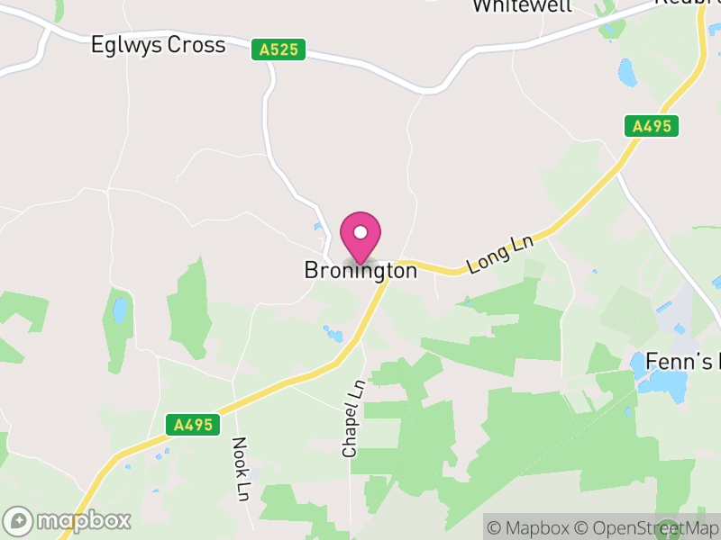 Map of Bronington, Wrexham