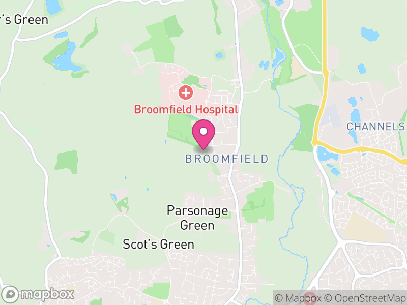 Map of Broomfield, Chelmsford