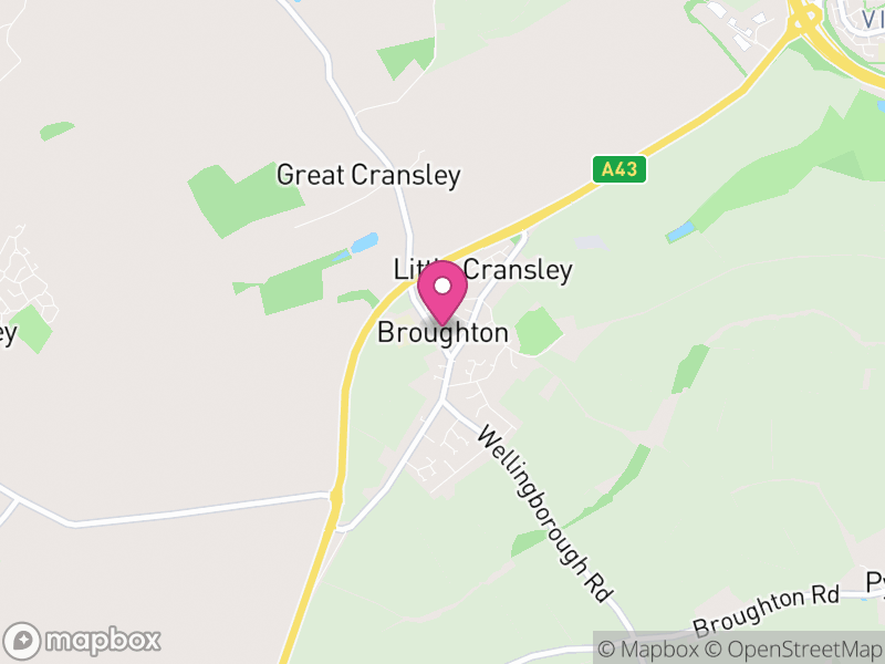 Map of Broughton, North Northamptonshire