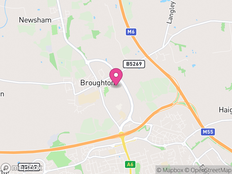 Map of Broughton, Preston