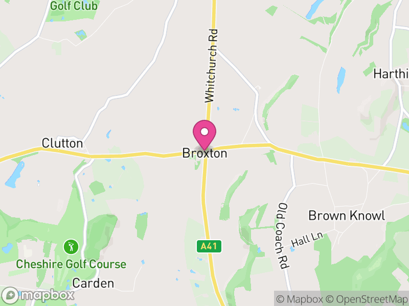 Map of Broxton, Cheshire West and Chester