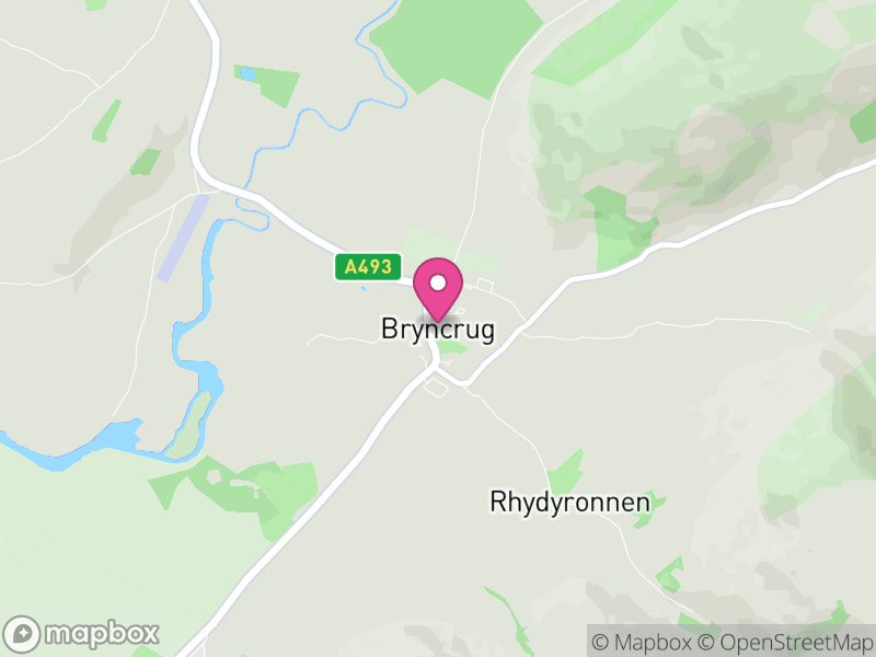 Map of Bryn-Crug, Gwynedd