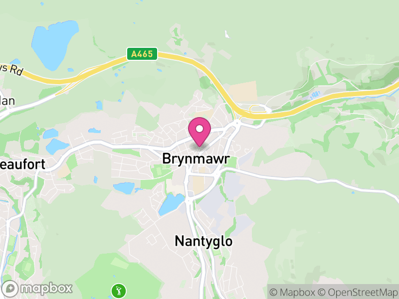 Map of Brynmawr, Blaenau Gwent