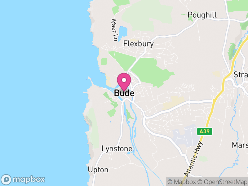 Map of Bude–Stratton, Cornwall