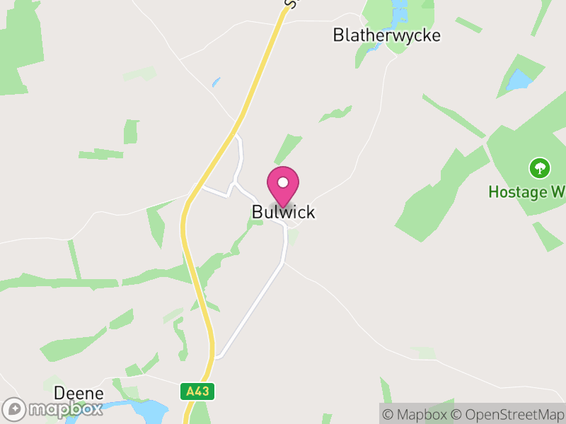 Map of Bulwick, North Northamptonshire