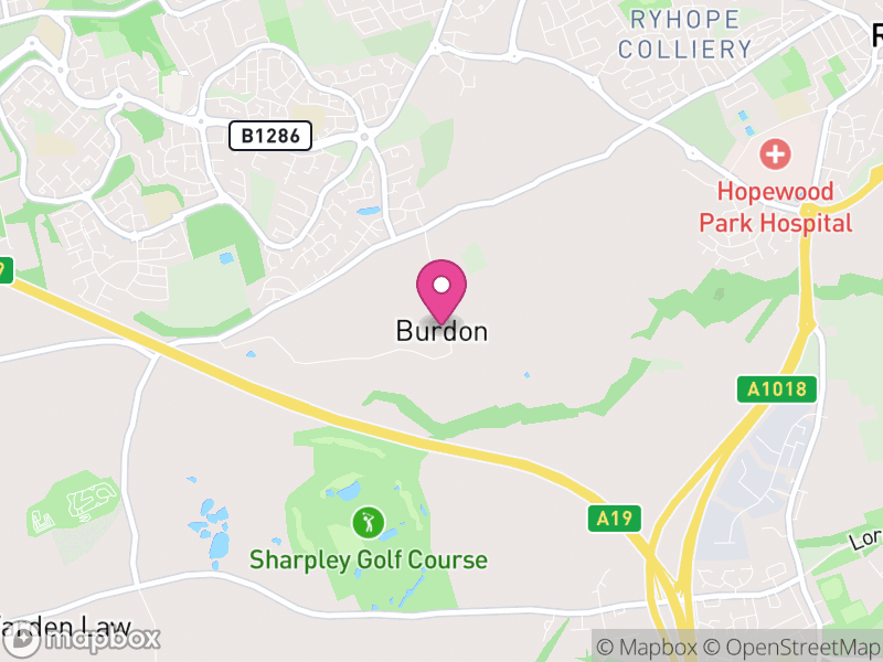 Map of Burdon, Sunderland