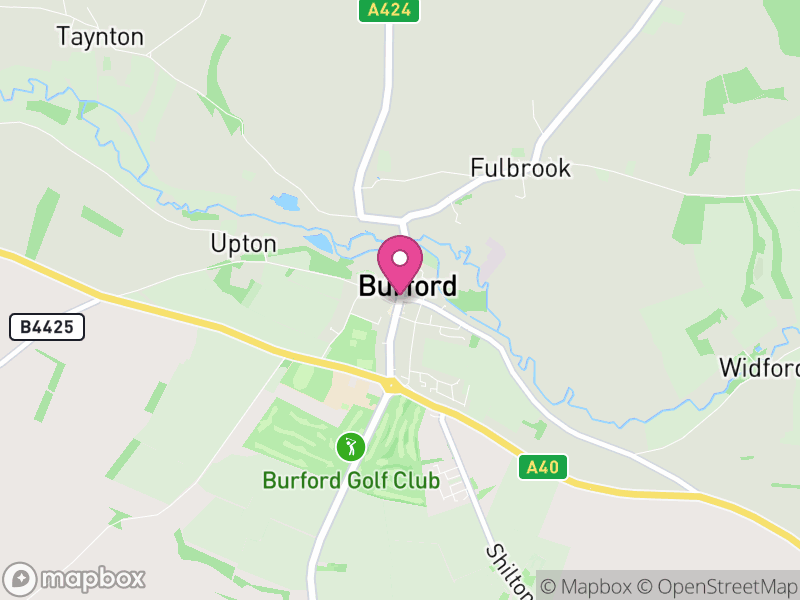 Map of Burford, West Oxfordshire