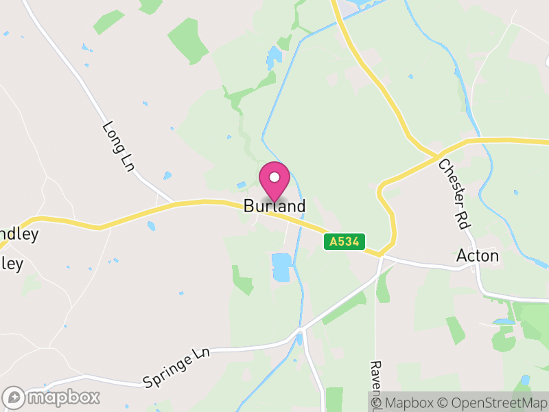Map of Burland and Acton, Cheshire East