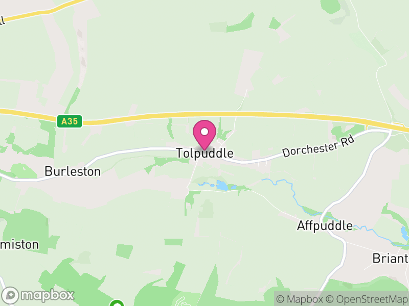 Map of Burleston and Tolpuddle, Dorset