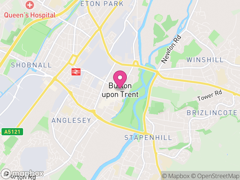 Map of Burton, East Staffordshire